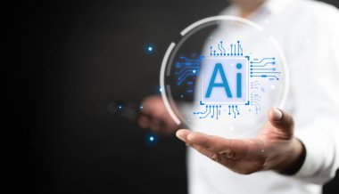 Yapay zeka, yapay zeka, teknoloji akıllı robot yapay zeka, komut girerek bir şeyler üretmek için yapay zeka, fütüristik teknoloji dönüşümü, Chatbot, asistan, sekreter.