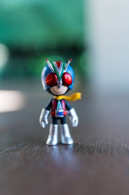 Bangkok, Thailand - January 22, 2026 : Figure and keychain Riderman. Special collectibles from ODEN-YA. Masked Rider x ODEN-YA is a Thai snack brand known for a variety of corn and rice snacks