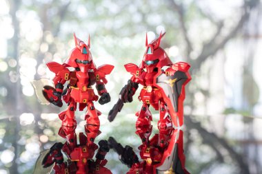 BANGKOK, THAILAND - 26 Ocak 2026: BANDAI QMSV Mini MSN-04 Sazabi Gundam Serisi Kör Kutu.