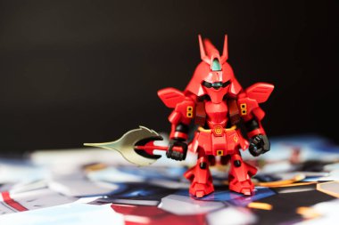 BANGKOK, THAILAND - 26 Ocak 2026: MSN-04 Sazabi Beam Saber Ver. QMSV Mini MSN-04 Bandai Namco 'dan Sazabi