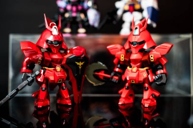 Bangkok, Tayland - Maç 2, 2026: A Blind Box Toy, QMSV Mini MSN-04 Sazabi. Bandai Namco 'dan Plastik Model