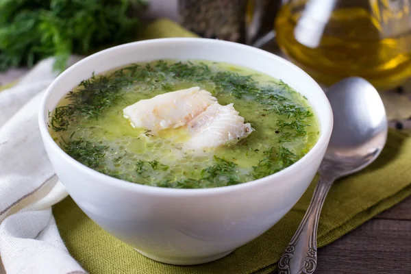 Sup Ikan dengan sayuran — Stok Foto