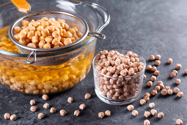 Ceci Bolliti Aquafaba Prodotto Sano Vegetariano — Foto Stock