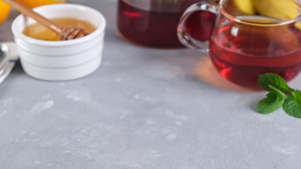 Pannenkoeken Stapel Pannenkoeken Met Honing Lekker Ontbijten — Stockvideo