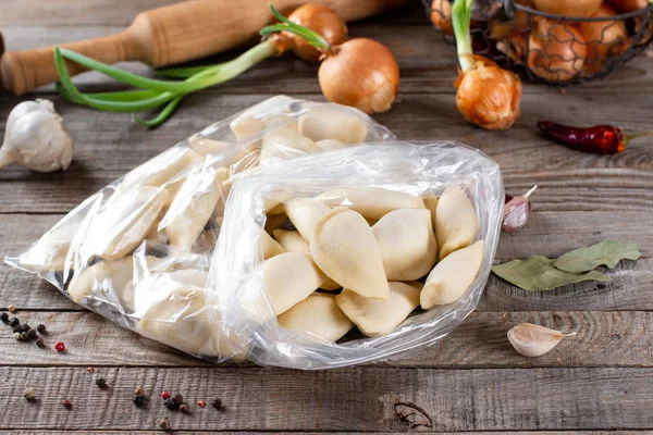 Las Albóndigas Caseras Las Albóndigas Rusas Albóndigas Carne Ravioles Dumplings — Foto de Stock