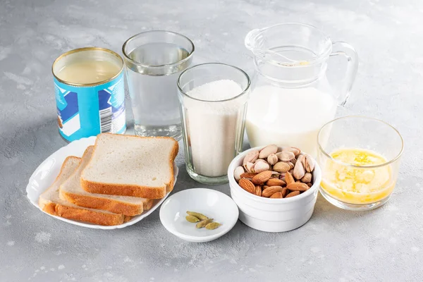 Ingredients. The process of making bread pudding or Shahi tukra. Step by step recipe