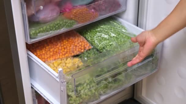 Baies Congelées Stockage Des Aliments Congelés Etagère Maison Une Alimentation — Video