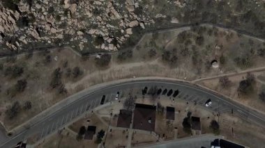 Aerial drone view of Texas Canyon near Wilcox, Arizona