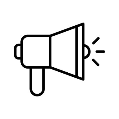 reklamlar, pazarlama, konuşmacı, duyuru simgesi vektör görüntüsü. Web pazarlama için de kullanılabilir. Web uygulamalarında, mobil uygulamalarda ve yazdırma ortamlarında kullanılabilir.