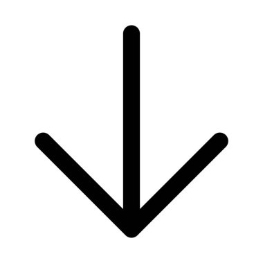Arrow Down simge vektör görüntüsü. UI ve UX için de kullanılabilir. Mobil uygulamalar, web uygulamaları ve yazdırma ortamları için elverişli.