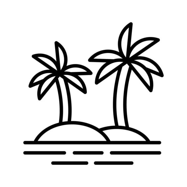 Strand Bomen Palmboom Pictogram Vector Afbeelding Kan Gebruikt Worden Voor — Stockvector