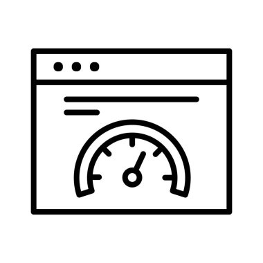 Tarayıcı, hız, gösterge paneli ikon vektör resmi. Bankacılık ve finans için de kullanılabilir. Web uygulamalarında, mobil uygulamalarda ve yazdırma ortamlarında kullanılabilir.