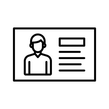 İş, kart, kimlik simgesi vektör görüntüsü. İş ve ofis için de kullanılabilir. Web uygulamalarında, mobil uygulamalarda ve yazdırma ortamlarında kullanılabilir.