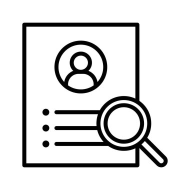 Aday, özgeçmiş, işçi, ikon vektör görüntüsünü ara. Siber güvenlik için de kullanılabilir. Web uygulamalarında, mobil uygulamalarda ve yazdırma ortamlarında kullanılabilir.