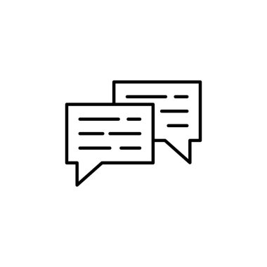 Sohbet, iş sohbeti, konuşma, mesaj ikonu vektör görüntüsü. İş ve ofis için de kullanılabilir. Web uygulamalarında, mobil uygulamalarda ve yazdırma ortamlarında kullanılabilir.
