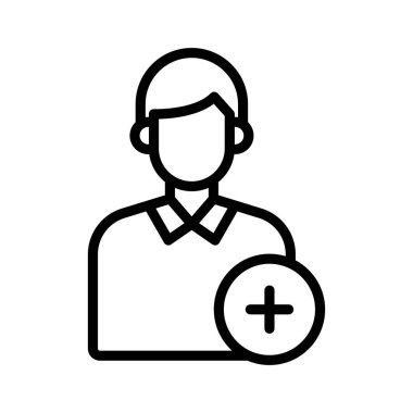 Kişi Simgesi vektör resmi ekle. Telefon ve tablet olarak kullanılabilir. Mobil uygulamalar, web uygulamaları ve yazdırma ortamları için elverişli.