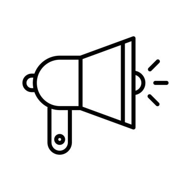 Reklam, megafon, ikon vektör imajı. Seo & web için de kullanılabilir. Web uygulamalarında, mobil uygulamalarda ve yazdırma ortamlarında kullanılabilir.