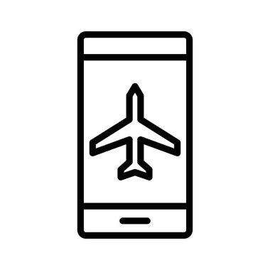 Uçak Modu Simgesi vektör görüntüsü. Telefon ve tablet olarak kullanılabilir. Mobil uygulamalar, web uygulamaları ve yazdırma ortamları için elverişli.