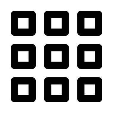 Izgara simgesi vektör görüntüsü. UI ve UX için de kullanılabilir. Mobil uygulamalar, web uygulamaları ve yazdırma ortamları için elverişli.