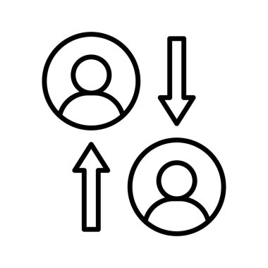 Rekabetçi işçi, kariyer ikonu vektör imajı. Proje yönetimi için de kullanılabilir. Web uygulamalarında, mobil uygulamalarda ve yazdırma ortamlarında kullanılabilir.