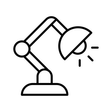 Masa, lamba, ışık ikonu vektör görüntüsü. İş ve ofis için de kullanılabilir. Web uygulamalarında, mobil uygulamalarda ve yazdırma ortamlarında kullanılabilir.