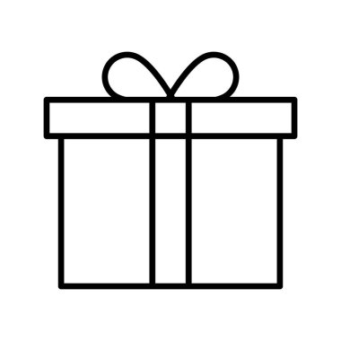 Hediye, hediye, kutu, alışveriş ikonu vektör görüntüsü. Alışveriş ve ecommerce için de kullanılabilir. Web uygulamalarında, mobil uygulamalarda ve yazdırma ortamlarında kullanılabilir.