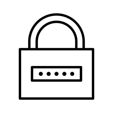 Kilit, şifre, özel simge vektör görüntüsü. Siber güvenlik için de kullanılabilir. Web uygulamalarında, mobil uygulamalarda ve yazdırma ortamlarında kullanılabilir.