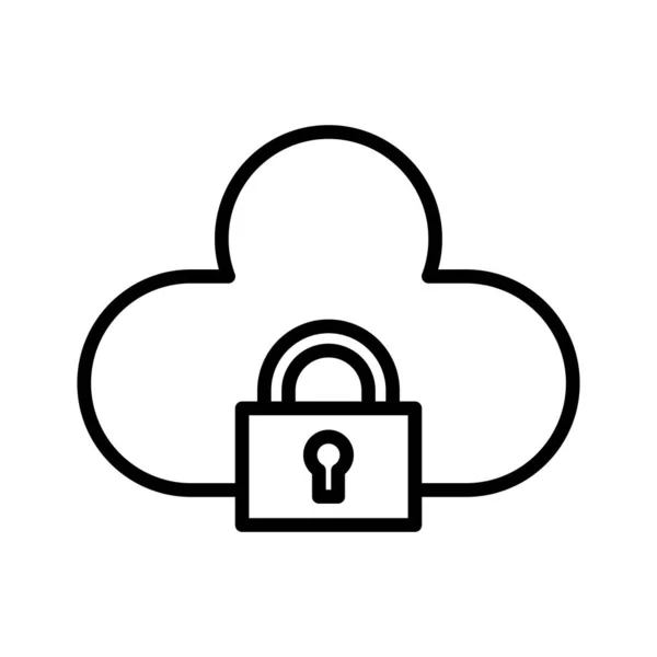 Cloud Lock Protection Icon Vector Image Can Also Used Cyber — Stock Vector