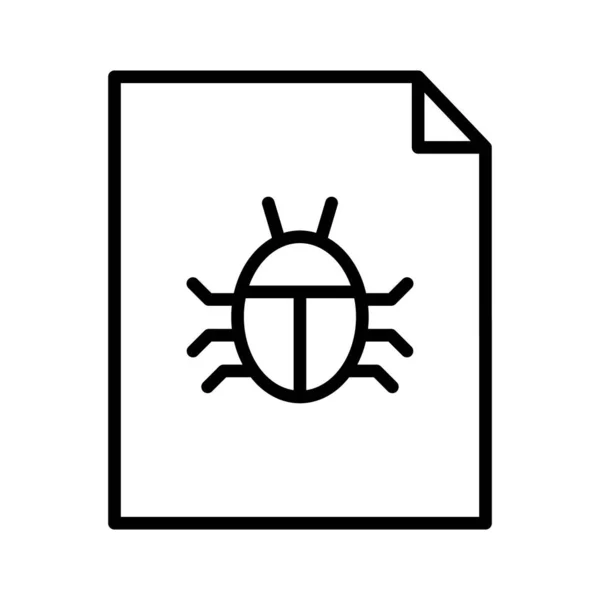 File Document Bug Virus Icon Vector Image Can Also Used — Stock Vector