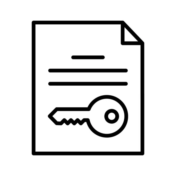 Файл Шифрование Документ Векторное Изображение Значка Ключа Использоваться Кибербезопасности Подходит — стоковый вектор