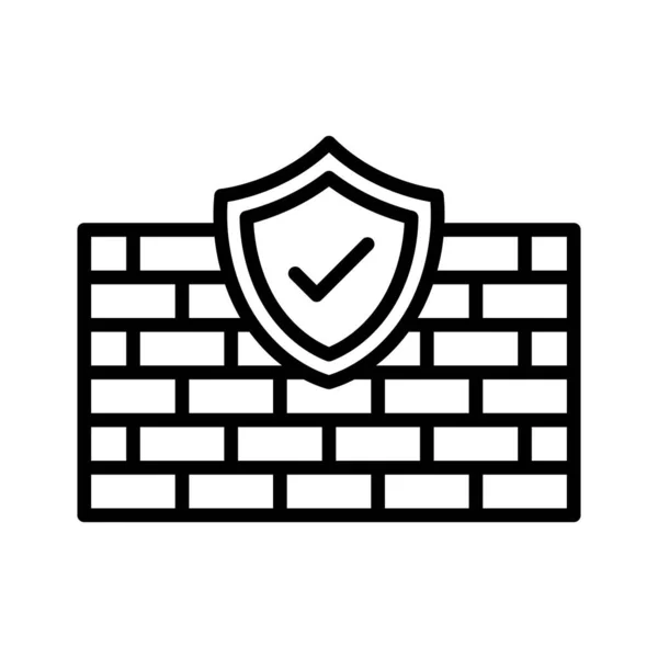 Firewall Escudo Imagem Vetorial Ícone Parede Também Pode Ser Usado — Vetor de Stock