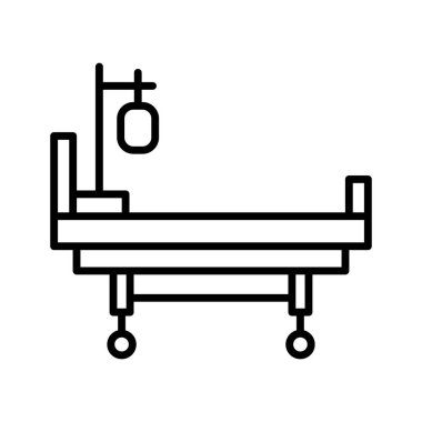 Tıbbi Yatak Simgesi vektör görüntüsü. Revir için kullanılabilir. Mobil uygulamalar, web uygulamaları ve yazdırma ortamları için elverişli.