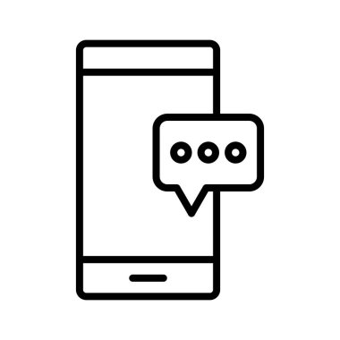 Mesaj, telefon, SMS ikon vektör görüntüsü. Seo & web için de kullanılabilir. Web uygulamalarında, mobil uygulamalarda ve yazdırma ortamlarında kullanılabilir.