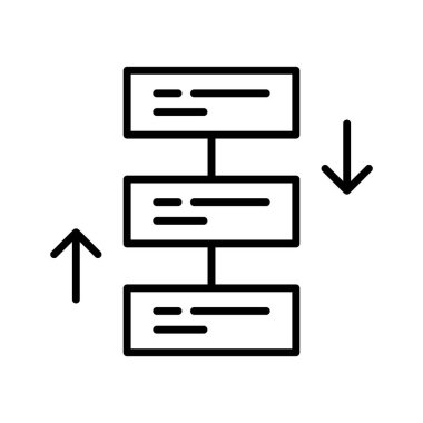 Hareket, öncelik, yeniden düzenleme, görev simgesi vektör görüntüsü. Proje yönetimi için de kullanılabilir. Web uygulamalarında, mobil uygulamalarda ve yazdırma ortamlarında kullanılabilir.