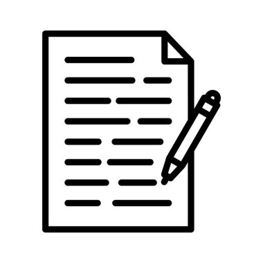 Notlar, belgeler, kontrol listesi, kağıt simgesi vektör resmi. Telefon ve tablet olarak kullanılabilir. Mobil uygulamalar, web uygulamaları ve yazdırma ortamları için elverişli.