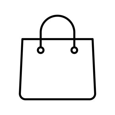 Alışveriş torbası, ecommerce, alışveriş, online ikon vektör görüntüsü. Alışveriş ve ecommerce için de kullanılabilir. Web uygulamalarında, mobil uygulamalarda ve yazdırma ortamlarında kullanılabilir.