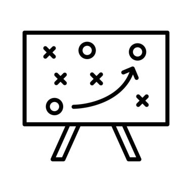 Çözüm, strateji, karatahta simgesi vektör görüntüsü. Web pazarlama için de kullanılabilir. Web uygulamalarında, mobil uygulamalarda ve yazdırma ortamlarında kullanılabilir.