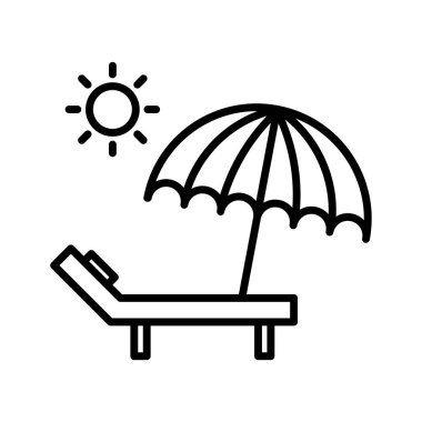 Yaz, sahil, şemsiye ikon vektör görüntüsü. Yaz & Tatilleri için kullanılabilir. Mobil uygulamalar, web uygulamaları ve yazdırma ortamları için elverişli.