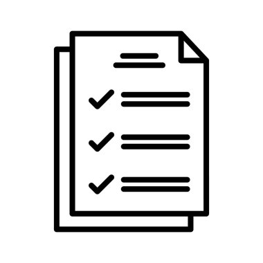 Test, inceleme, belge ikonu vektör görüntüsü. Eğitim için de kullanılabilir. Web uygulamalarında, mobil uygulamalarda ve yazdırma ortamlarında kullanılabilir.