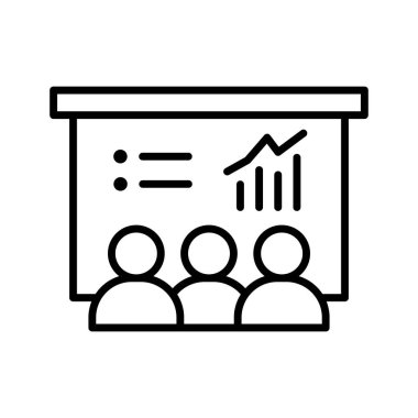 Eğitim, sunum, karatahta simgesi vektör görüntüsü. Proje yönetimi için de kullanılabilir. Web uygulamalarında, mobil uygulamalarda ve yazdırma ortamlarında kullanılabilir.