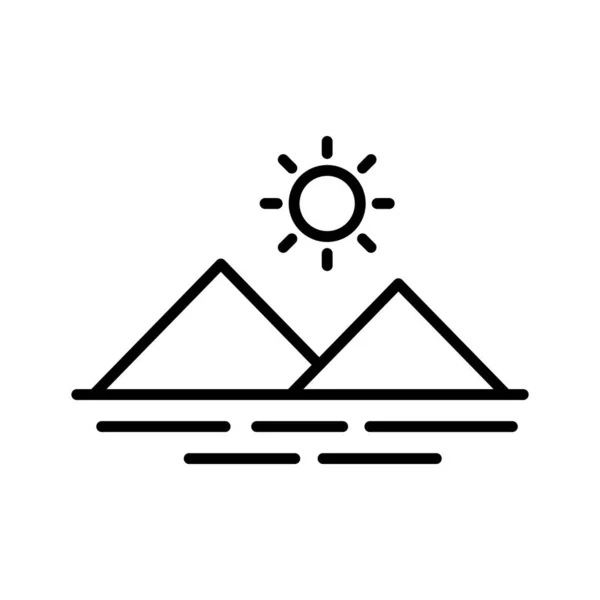 Berge Strand Icon Vektor Image Kann Für Sommer Ferien Verwendet — Stockvektor