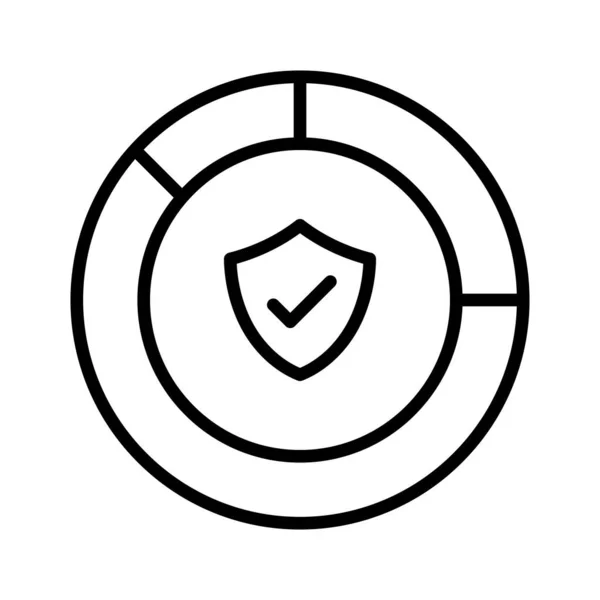 Tortendiagramm Schutz Bericht Schild Symbol Vektorbild Kann Auch Für Cyber — Stockvektor