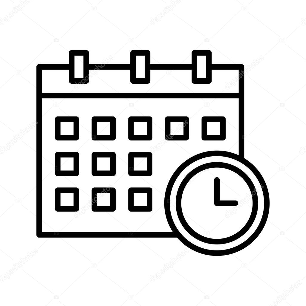 Schedule, Calendar icon vector image. Can also be used for project management. Suitable for use on web apps, mobile apps and print media.