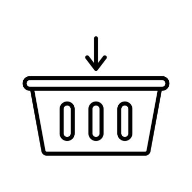 Ekle, sepet, alışveriş ikonu vektör görüntüsü. Bilgi teknolojisi için de kullanılabilir. Web uygulamalarında, mobil uygulamalarda ve yazdırma ortamlarında kullanılabilir.