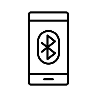 Bluetooth, bağlantı, iletişim ikonu vektör görüntüsü. Bilgi teknolojisi için de kullanılabilir. Web uygulamalarında, mobil uygulamalarda ve yazdırma ortamlarında kullanılabilir.