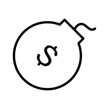 Bomba, borç, ipotek ikonu vektör görüntüsü. Finans ve Para için de kullanılabilir. Web uygulamalarında, mobil uygulamalarda ve yazdırma ortamlarında kullanılabilir.