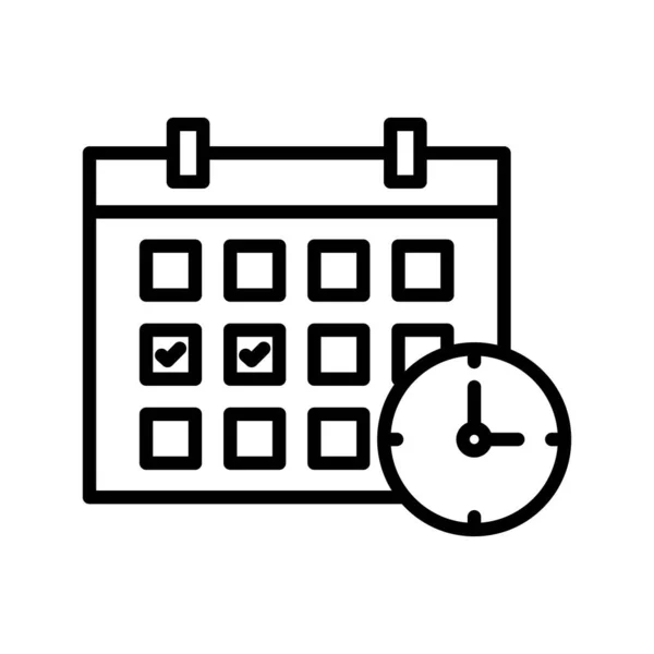 Calendar Clock Schedule Icon Vector Image Can Also Used Customer — Stock Vector