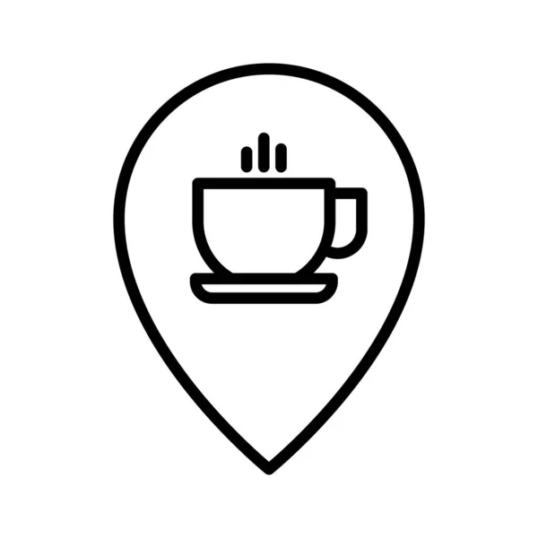 Кофейня Местоположение Векторное Изображение Чайной Иконы Использоваться Карт Лосьона Подходит — стоковый вектор
