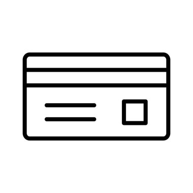 Kredi kartı, banka kartı, ödeme ikonu vektör resmi. Finans ve Para için de kullanılabilir. Web uygulamalarında, mobil uygulamalarda ve yazdırma ortamlarında kullanılabilir.