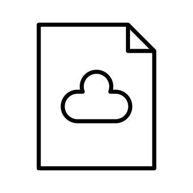 Belge, bulut, dosya simgesi vektör görüntüsü. Ağ ve veri paylaşımı için de kullanılabilir. Web uygulamalarında, mobil uygulamalarda ve yazdırma ortamlarında kullanılabilir.